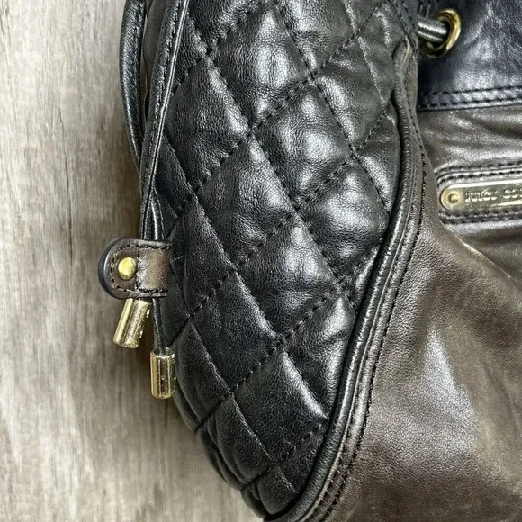Y2K Juicy Couture Vintage Genuine Leather Shoulder Bag Shoulder Quilted - Picture 4 of 16